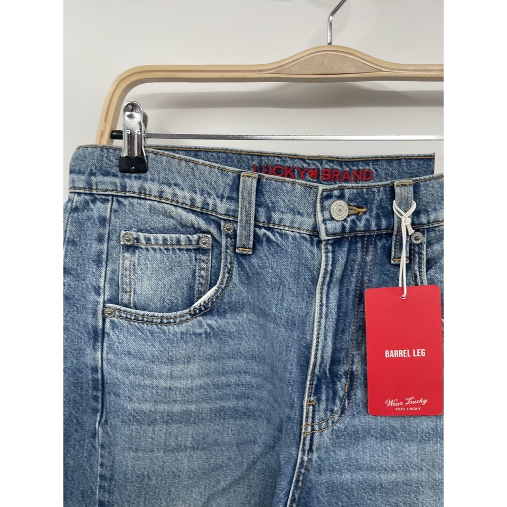 Lucky Brand Jeans Women's 6/28 Blue Denim Medium Wash Barrel Leg Streetwear NWT - Picture 10 of 16